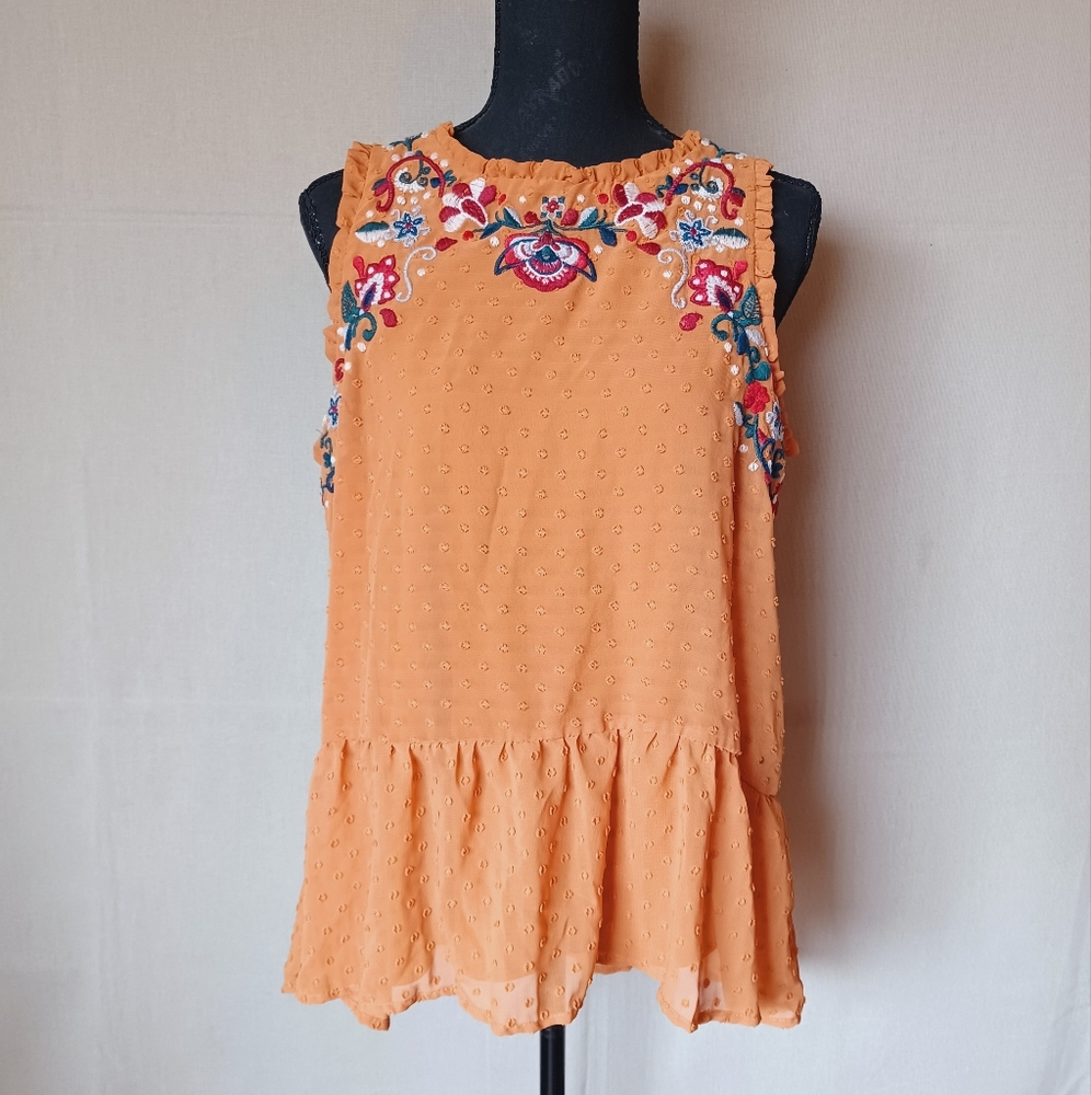 Love On A Hanger Embroidered Sleeveless Top - Picture 1 of 7